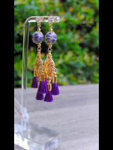 Sacred heart/tassel Talavera earrings