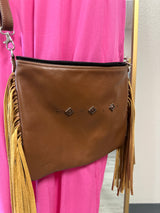 Fringe leather purse