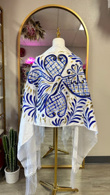 Painted rebozo (talavera/colobri)