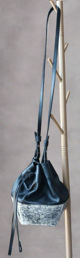 bucket leather purse