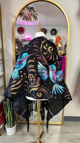 Painted rebozo (colibríes)