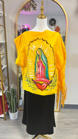 Virgen painted rebozo