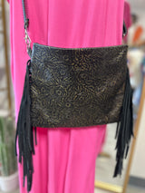 Fringe leather purse