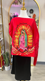 Virgen painted rebozo