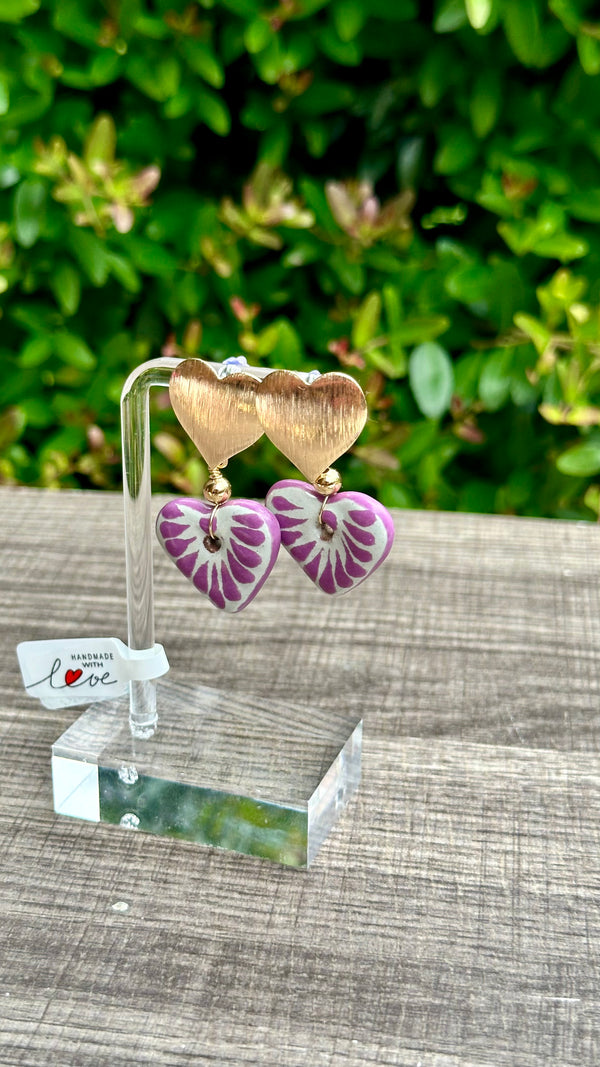 Heart Talavera earrings