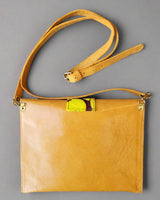 Valeria leather & embroidered clutch purse