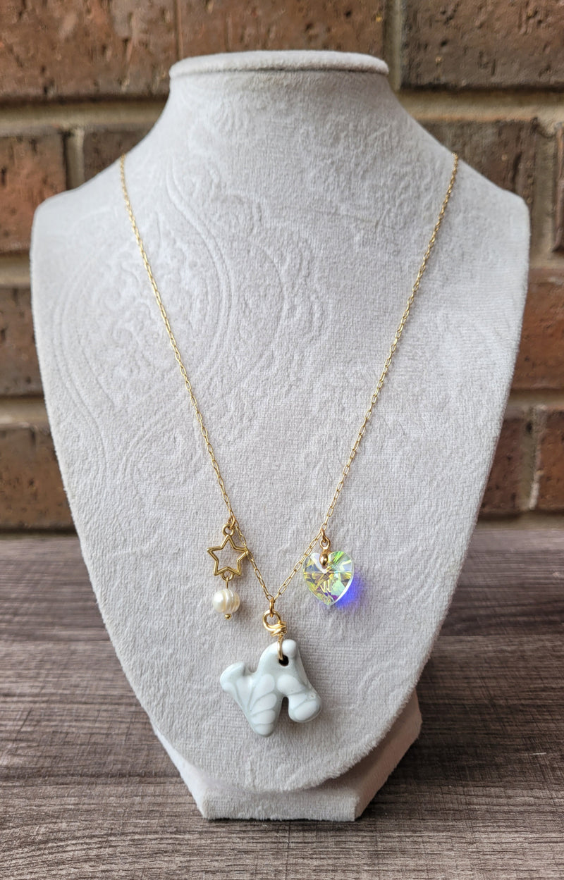 Letter N Talavera necklace