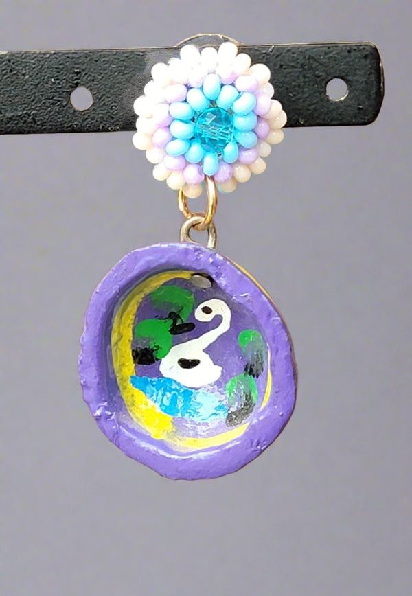 Purple jicaras earrings