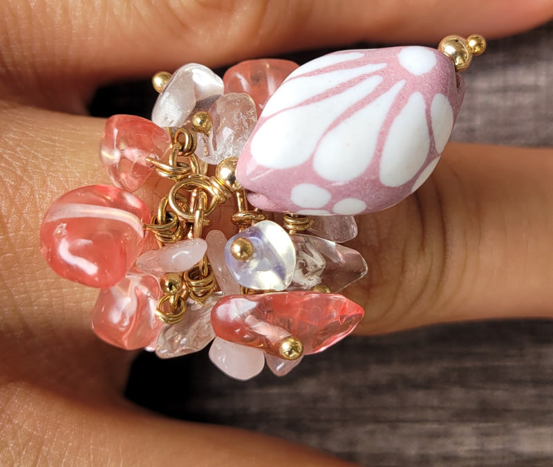 Ajustable Talavera/Agatas ring