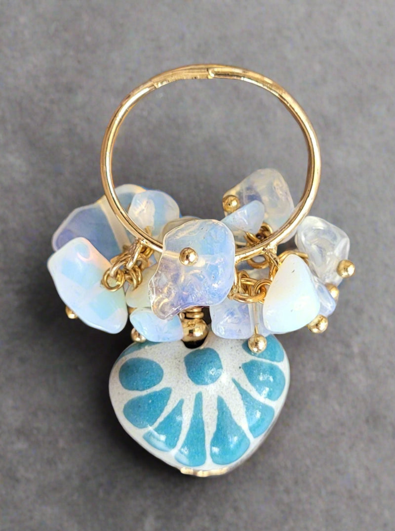 Ajustable Talavera/Agatas ring