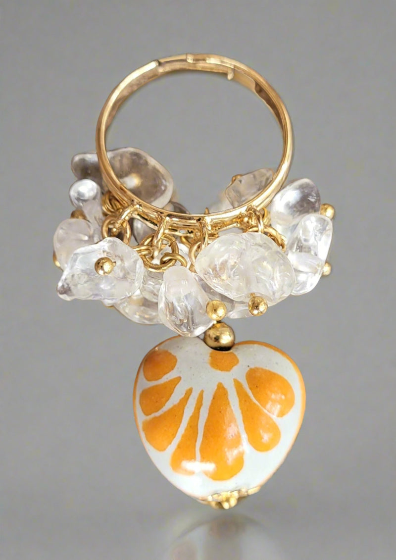 Ajustable Talavera/Agatas ring