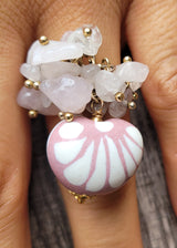 Ajustable Talavera/Agatas ring