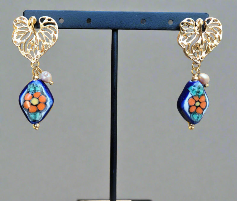 Leave  Talavera earrings