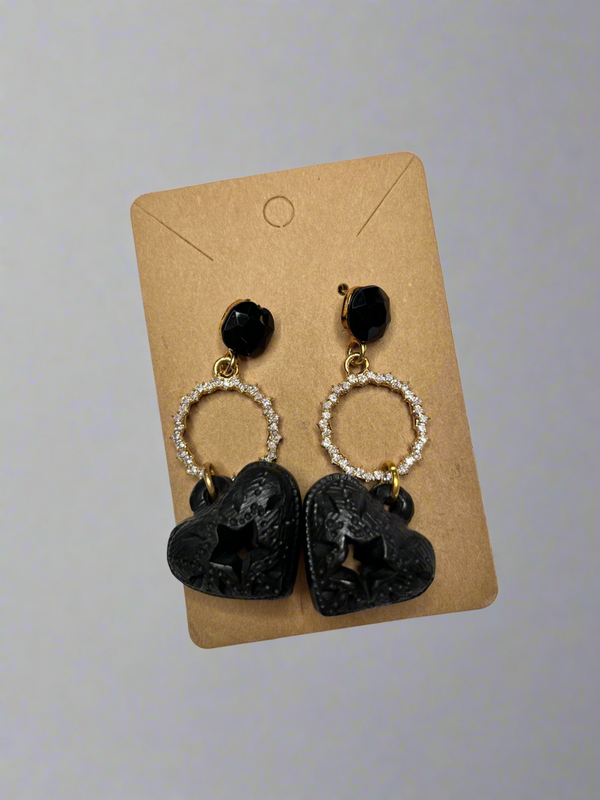 Barro negro heart earrings