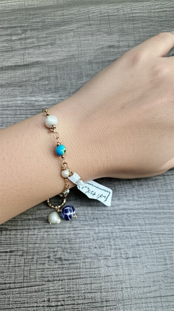 Ojitos pearls/talavera bracelet