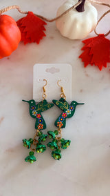 colibrí/flores earrings