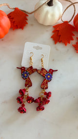 colibrí/flores earrings