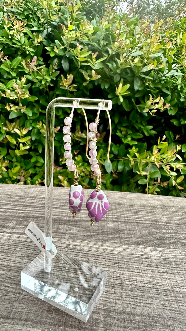 Rhombus crystal earrings