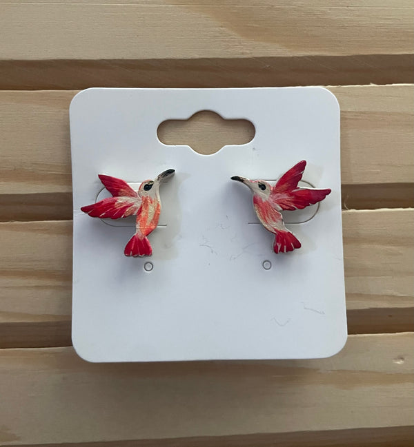 Mini hummingbird earrings.