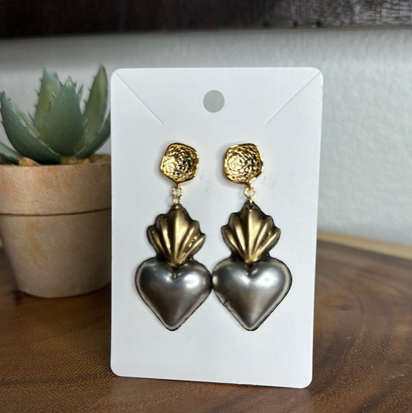 Sacred heart earrings