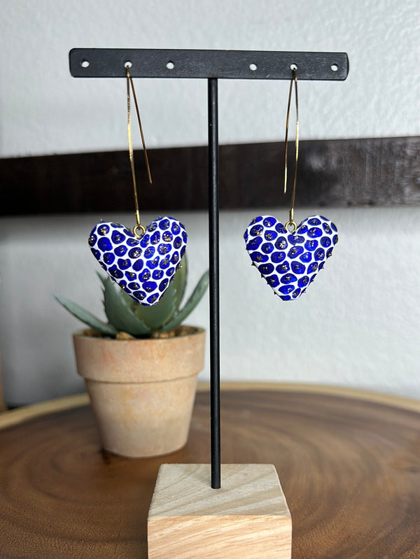 Wood heart earrings