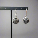 Mayan calendar 925 silver earrings