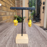 Yellow palm earrings