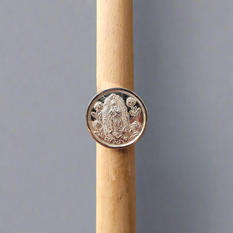 Virgen and roses (ajustale) silver 925 ring