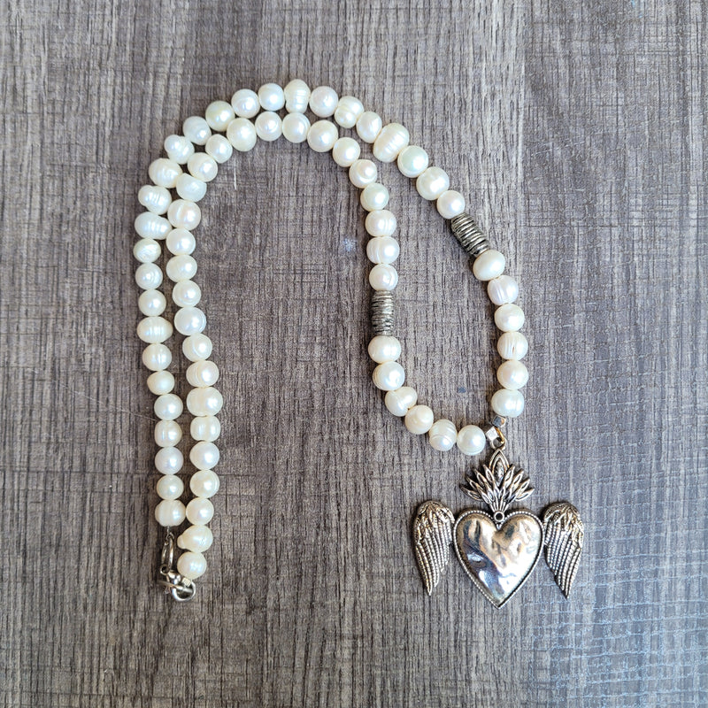 Wing heart necklace