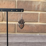 Flower sacred heart 925 silver earrings