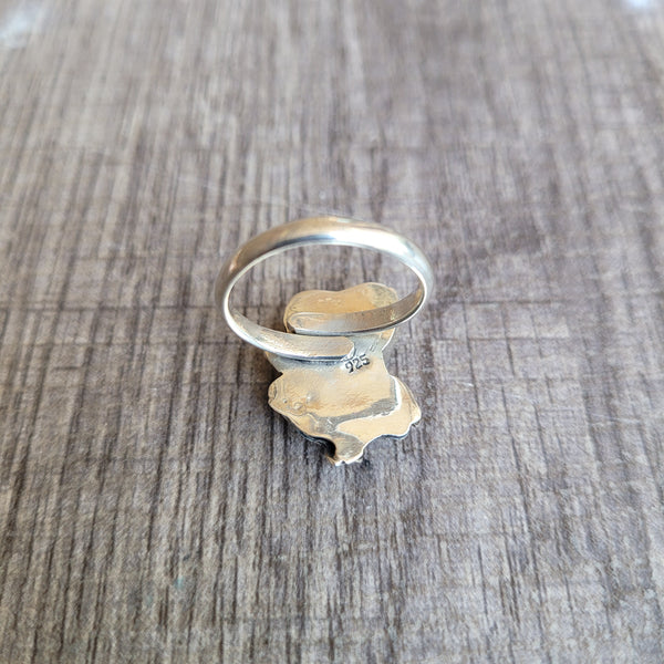 Heart & hummingbird (ajustable) silver 925 ring