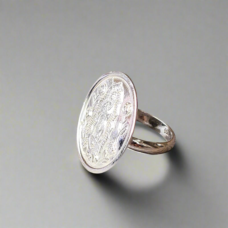 Virgen and roses (ajustale) silver 925 ring