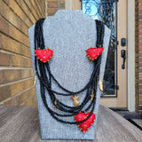 Sagrado corazon black necklace