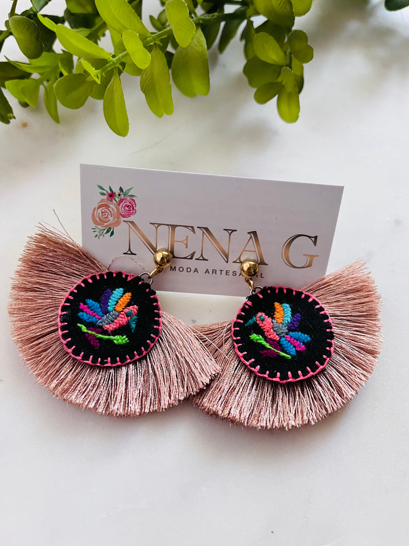 Otomi fan earrings